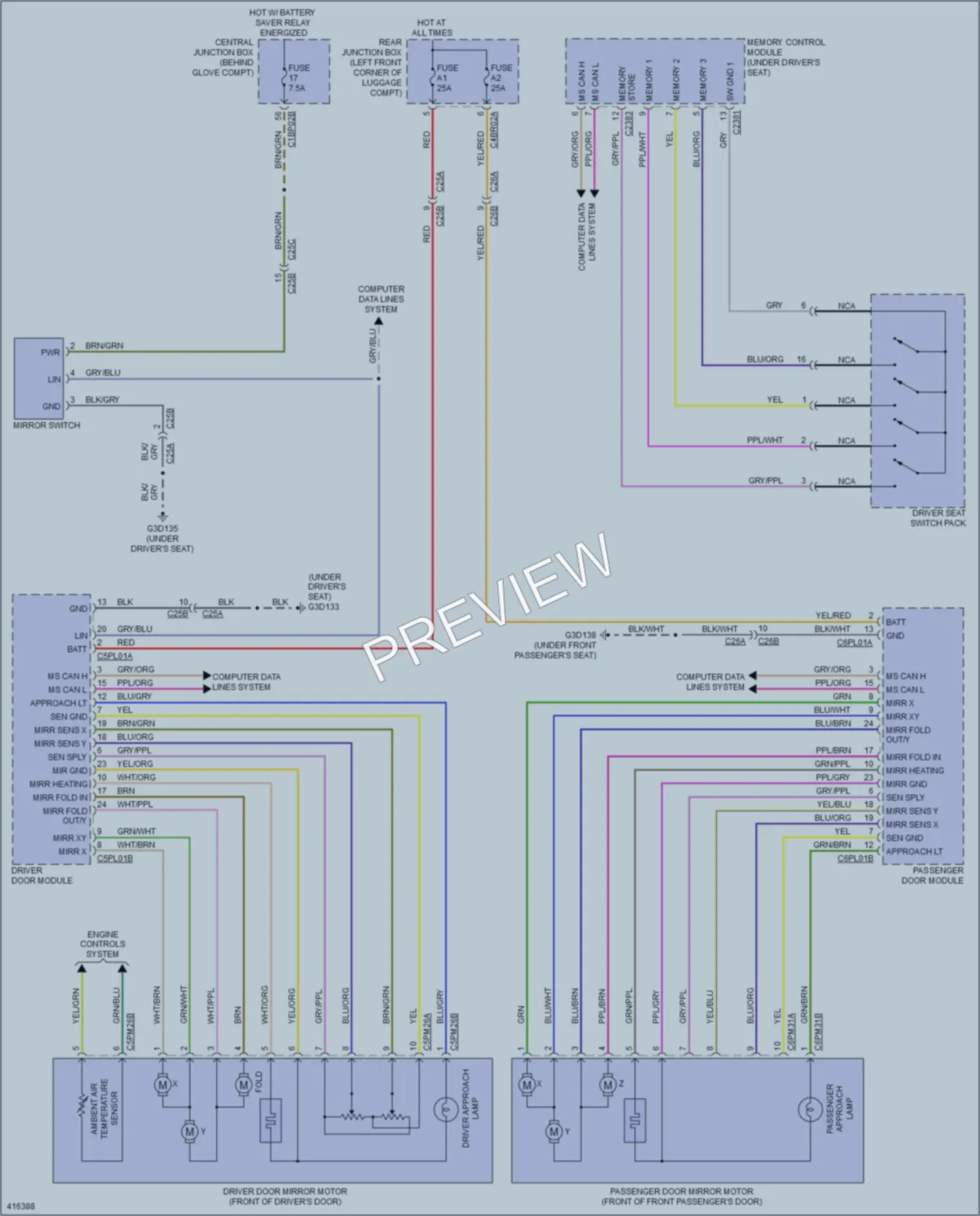 2013 LandRover LR2 Memory Systems wiring diagram preview