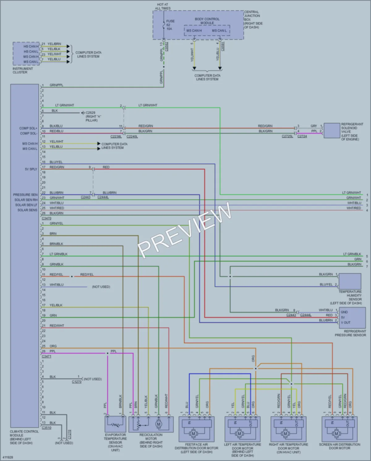 2013 LandRover LR4 Air Conditioning wiring diagram preview