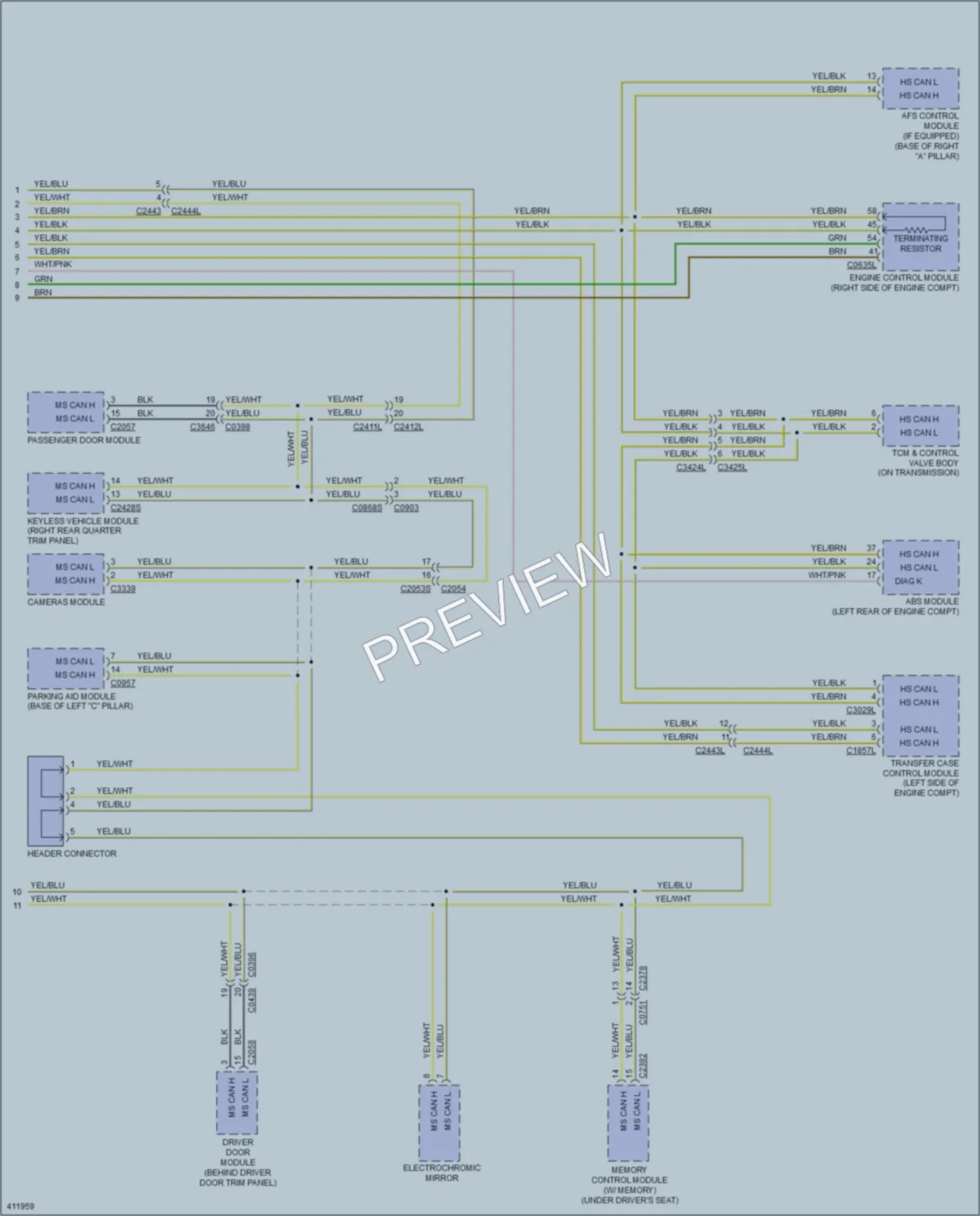 2013 LandRover LR4 Computer Data Lines wiring diagram preview