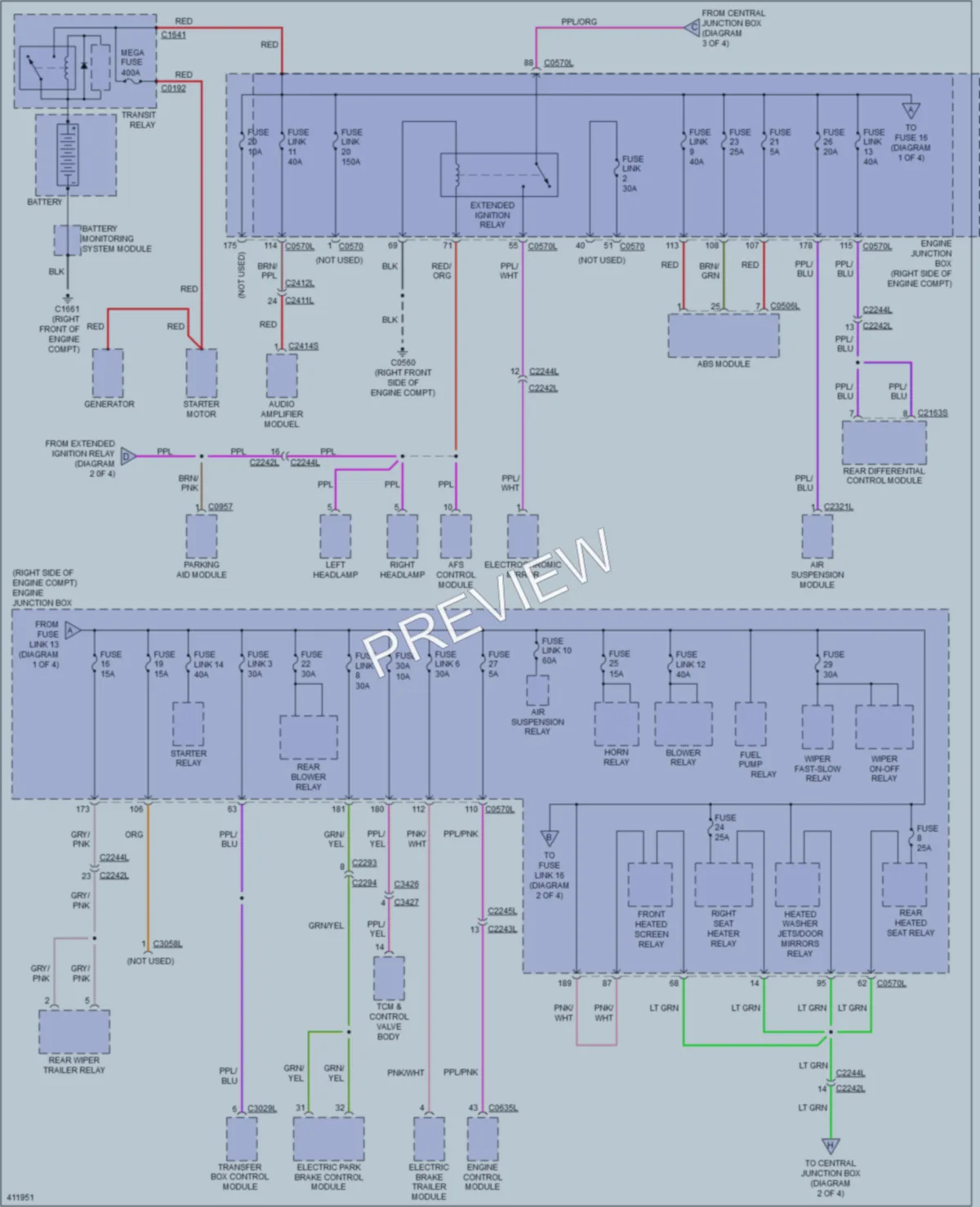 2013 LandRover LR4 Power Distribution wiring diagram preview