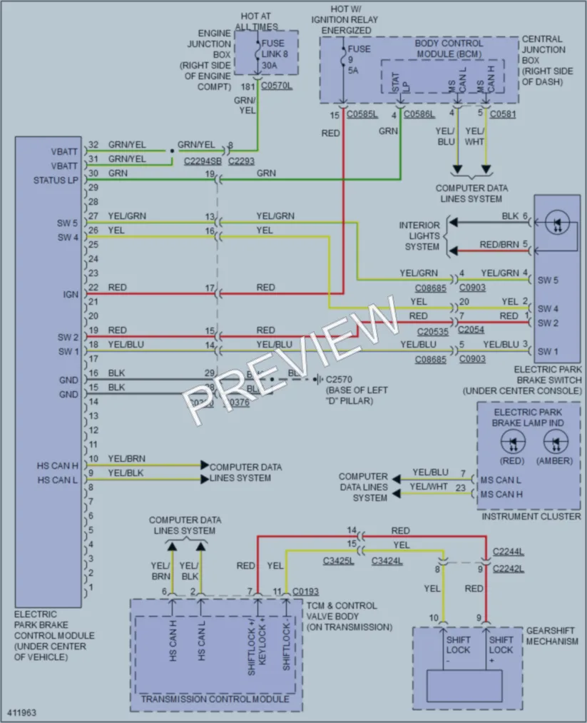 2013 LandRover LR4 Shift Interlock wiring diagram preview
