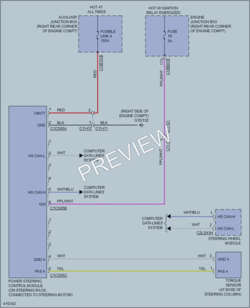 2013 LandRover RangeRover Electronic Power Steering wiring diagram preview