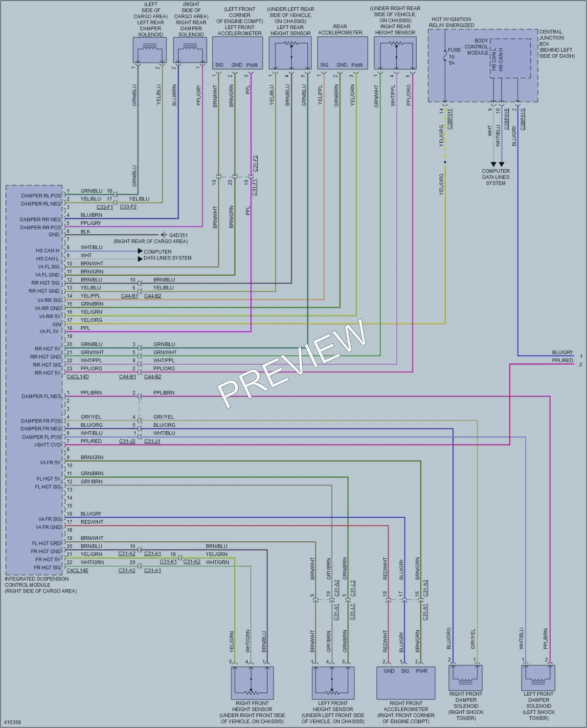 2013 LandRover RangeRover Electronic Suspension wiring diagram preview
