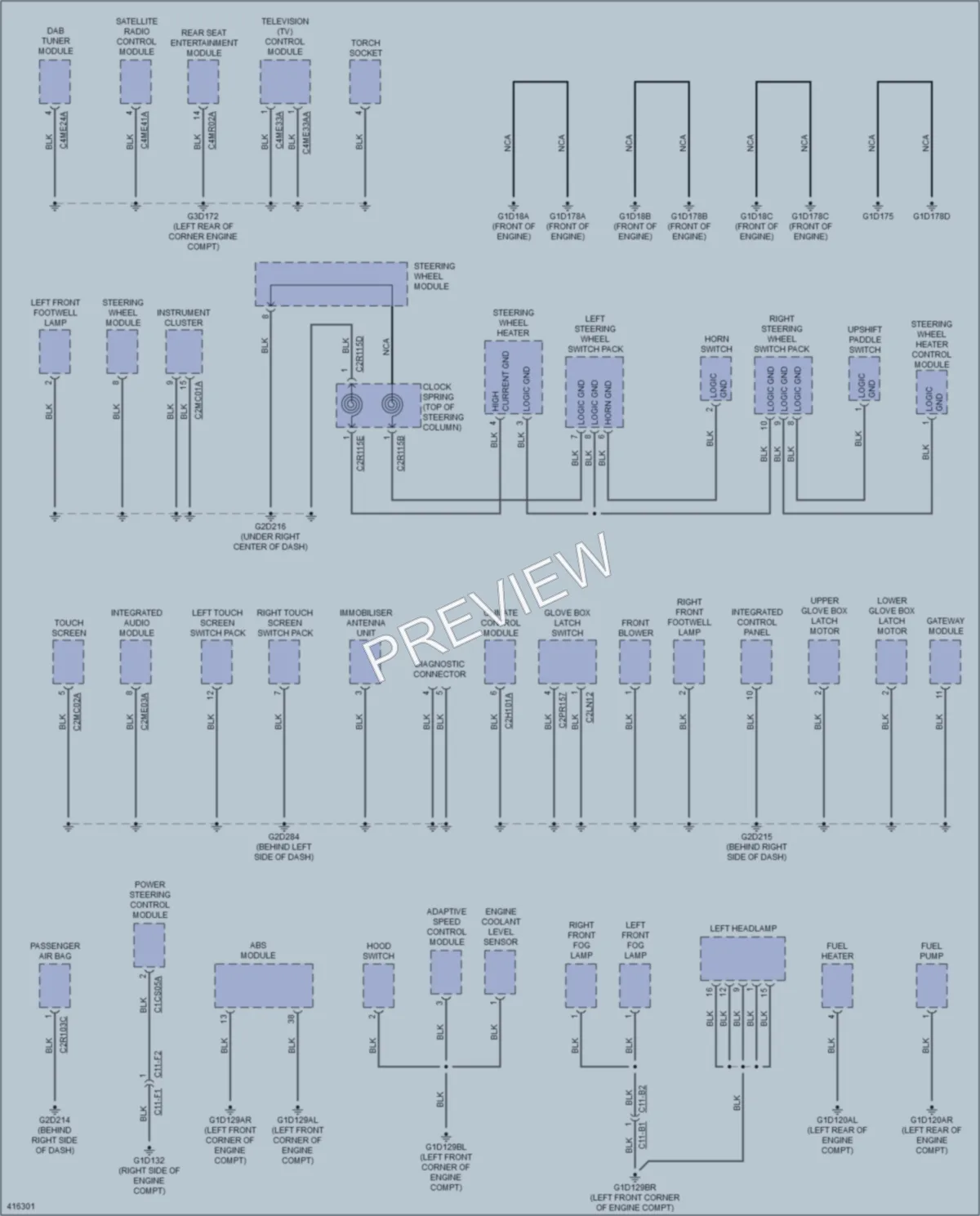 2013 LandRover RangeRover Ground Distribution wiring diagram preview
