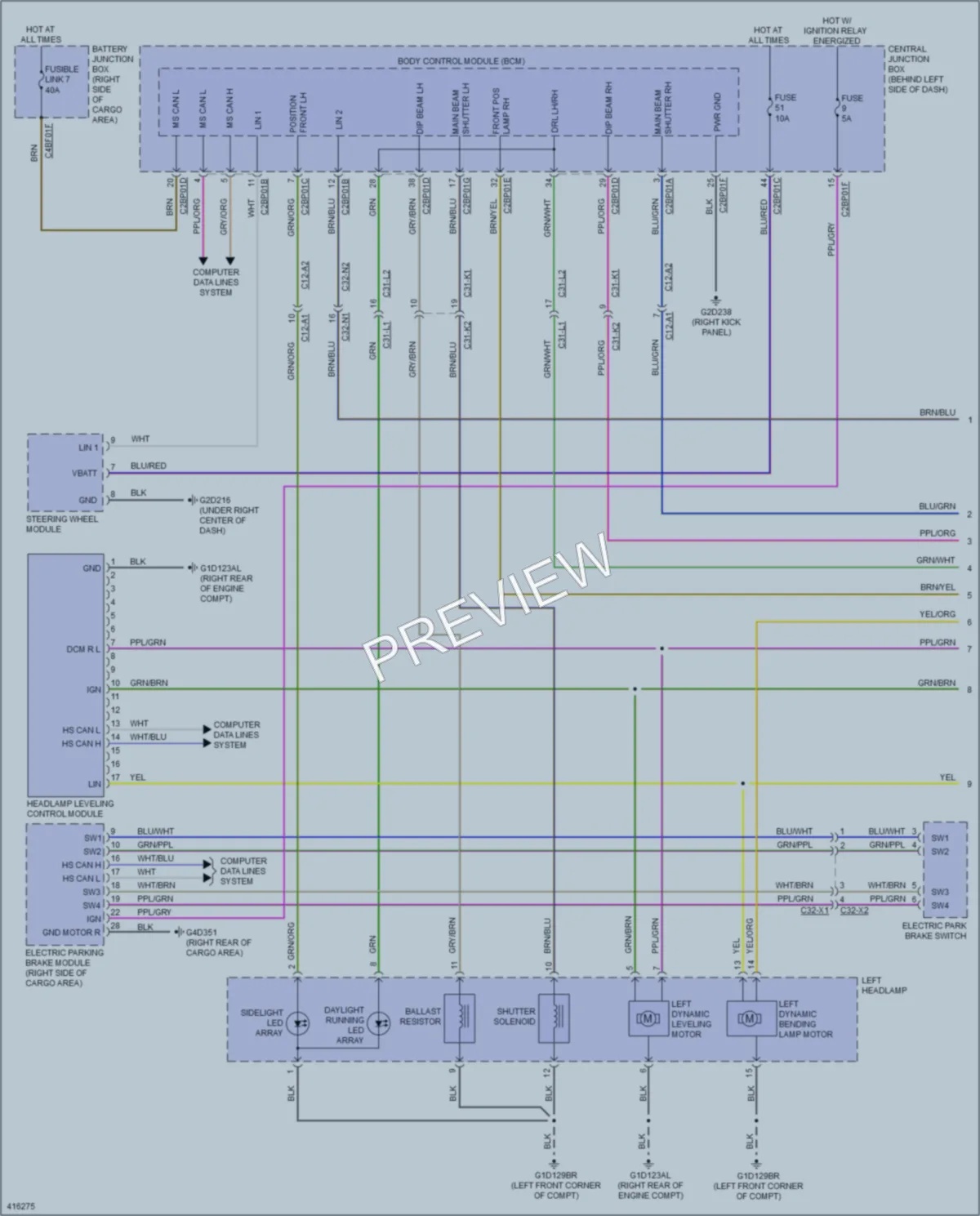 2013 LandRover RangeRover Headlights wiring diagram preview