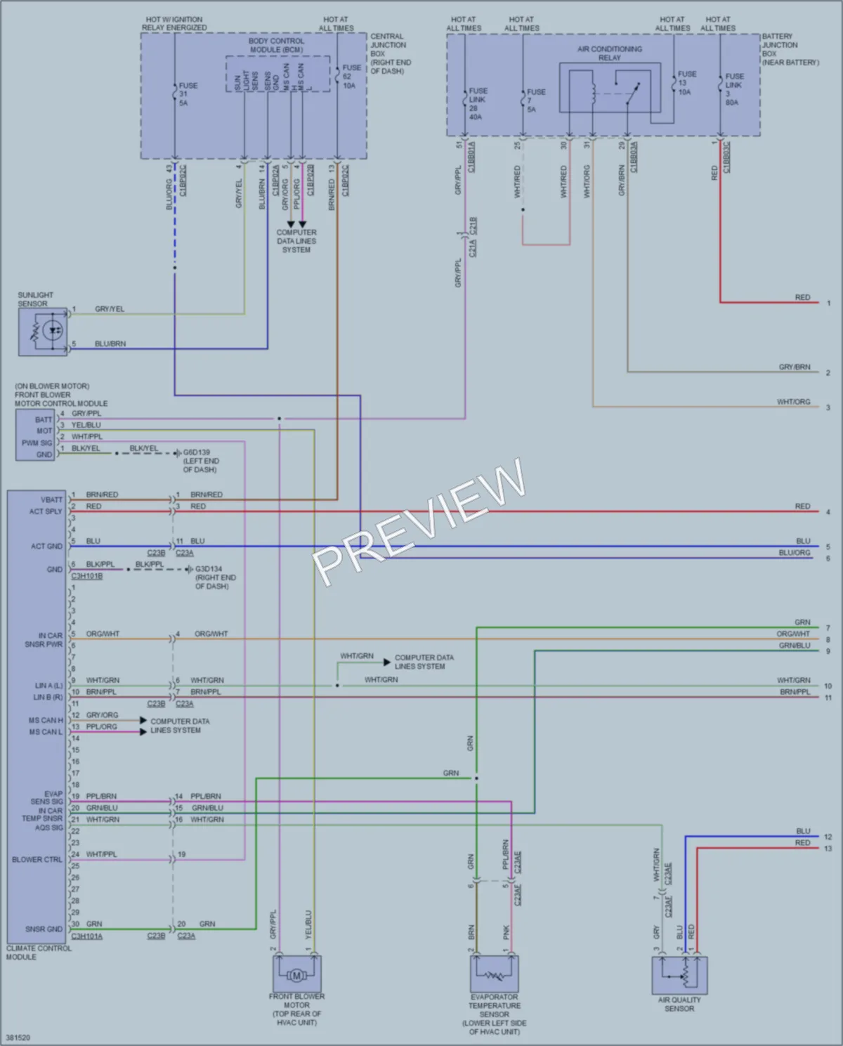 2013 LandRover RangeRoverEvoque Air Conditioning wiring diagram preview