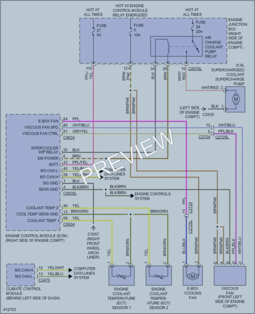 2013 LandRover RangeRoverSport Cooling Fan wiring diagram preview