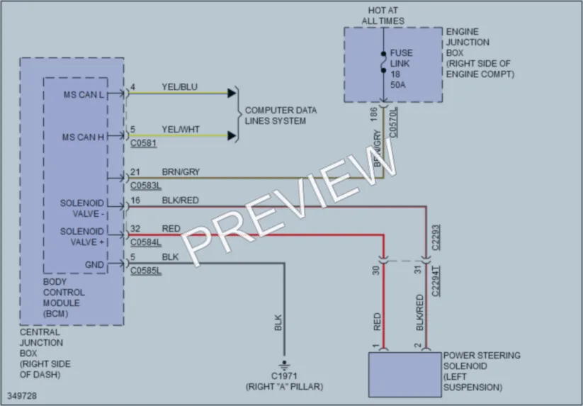 2013 LandRover RangeRoverSport Electronic Power Steering wiring diagram preview