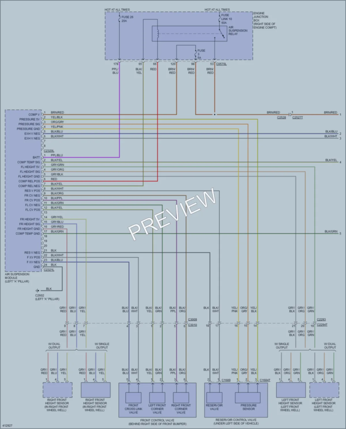 2013 LandRover RangeRoverSport Electronic Suspension wiring diagram preview