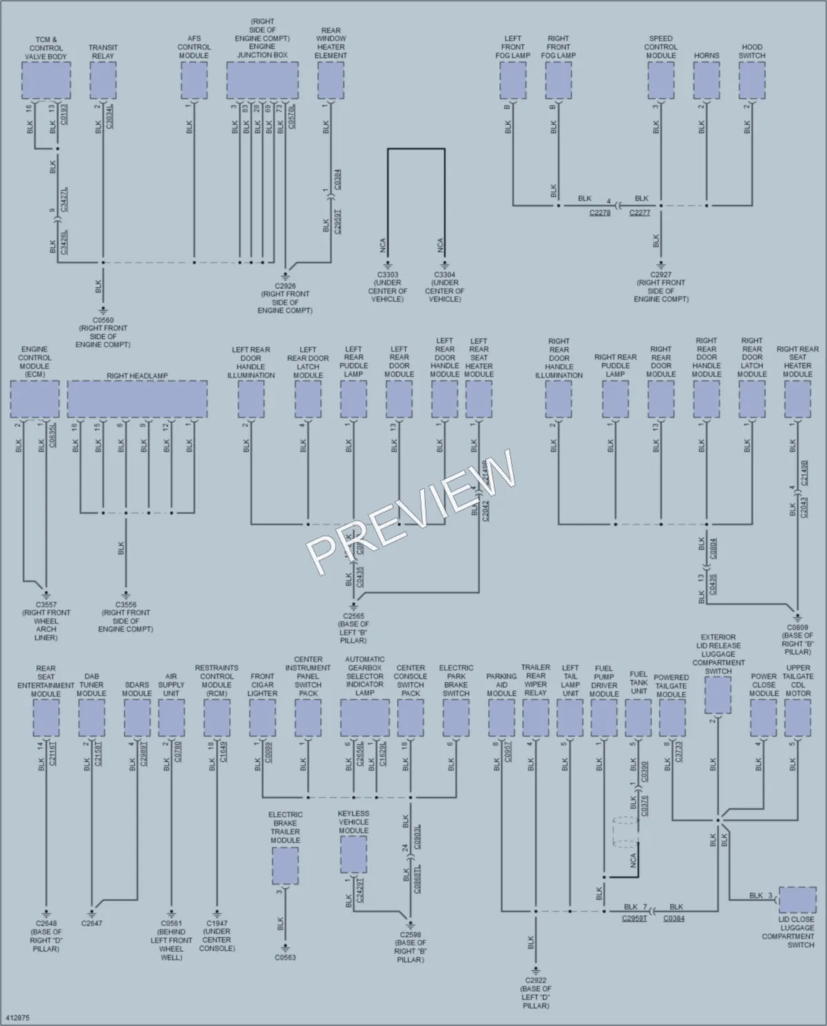 2013 LandRover RangeRoverSport Ground Distribution wiring diagram preview