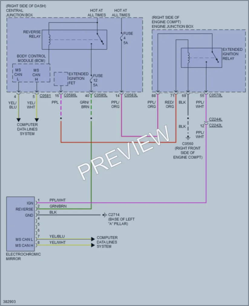 2013 LandRover RangeRoverSport Power Mirrors wiring diagram preview