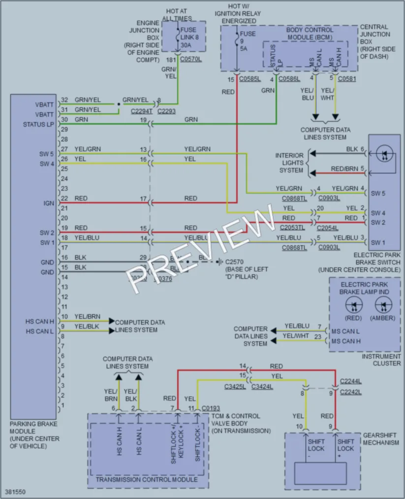 2013 LandRover RangeRoverSport Shift Interlock wiring diagram preview