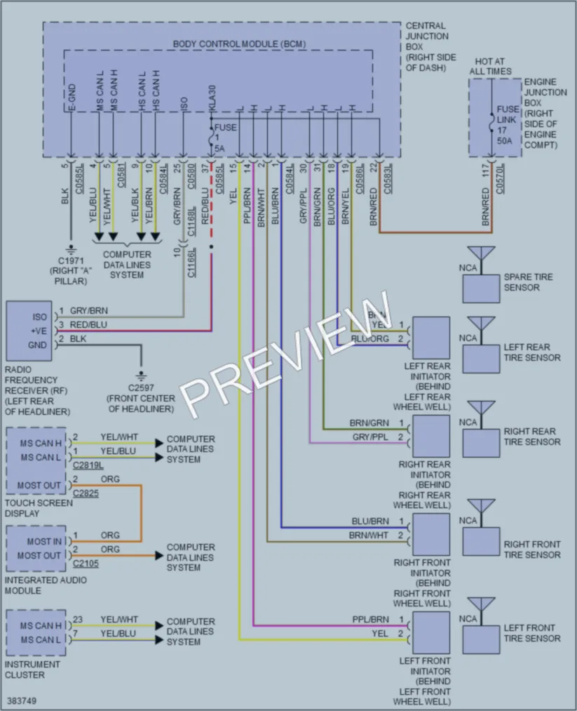 2013 LandRover RangeRoverSport Warning Systems wiring diagram preview