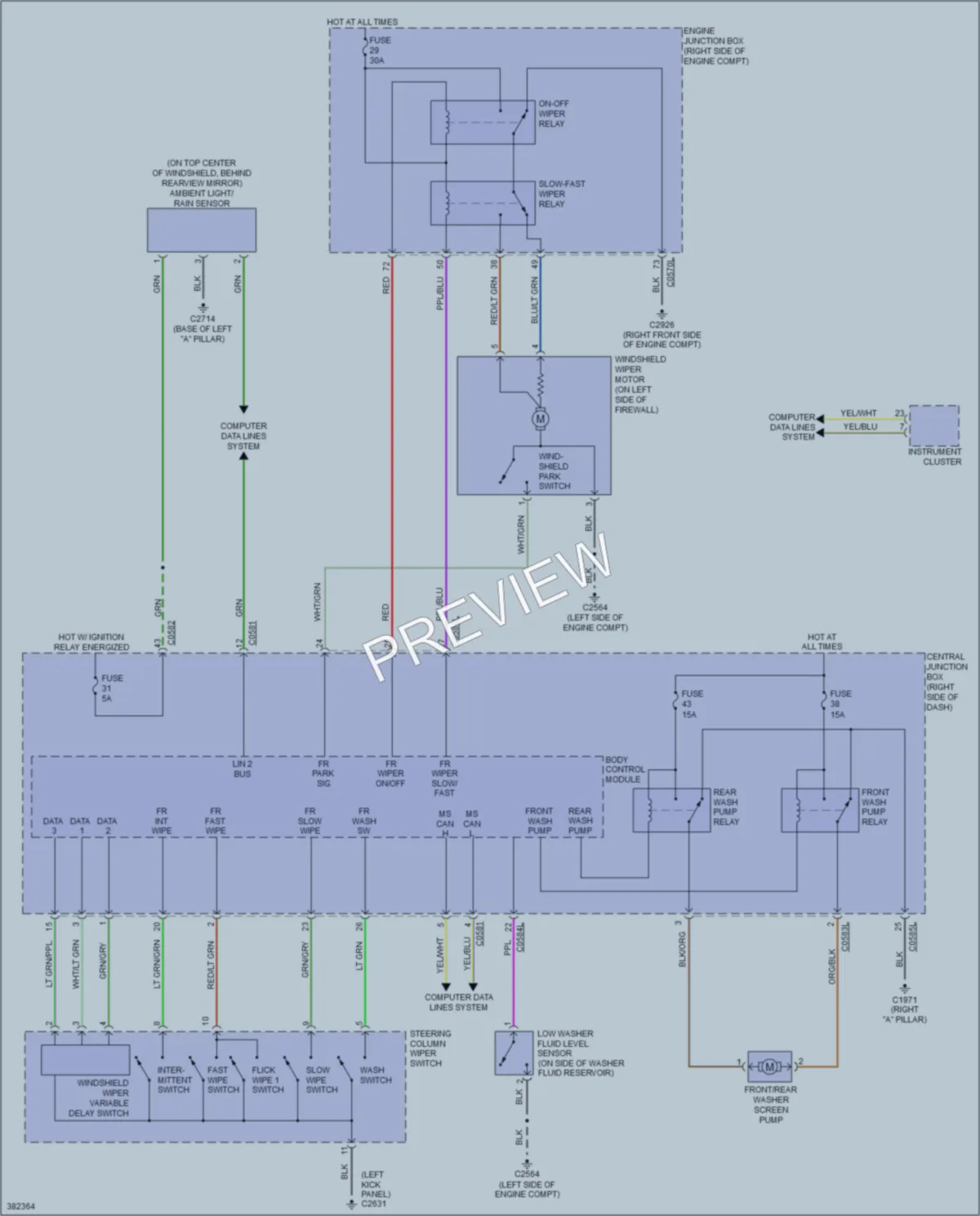 2013 LandRover RangeRoverSport Wiper Washer wiring diagram preview