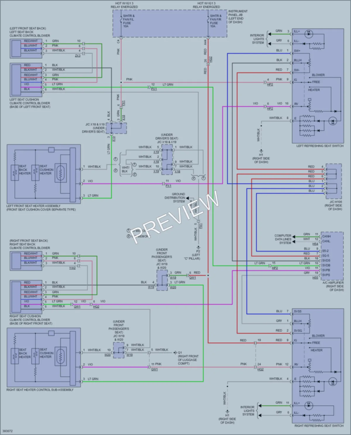 2013 Lexus ES350 Power Seats wiring diagram preview
