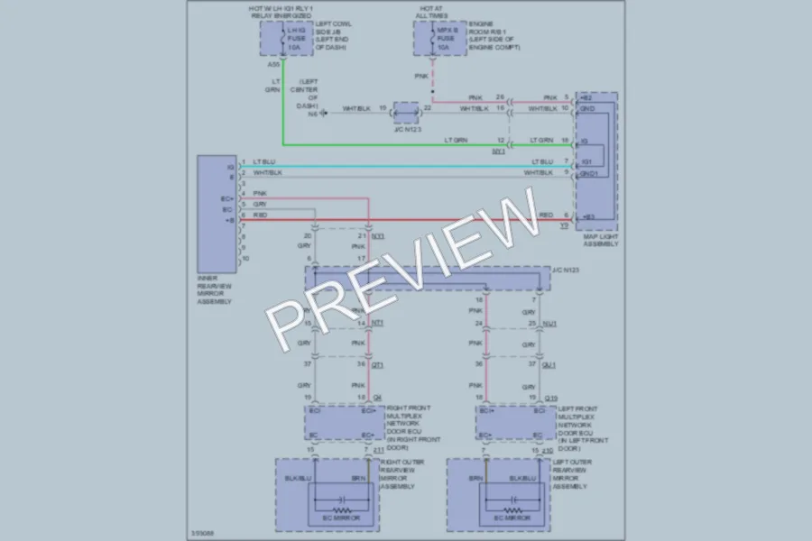 2013 Lexus GS450h Power Mirrors wiring diagram preview