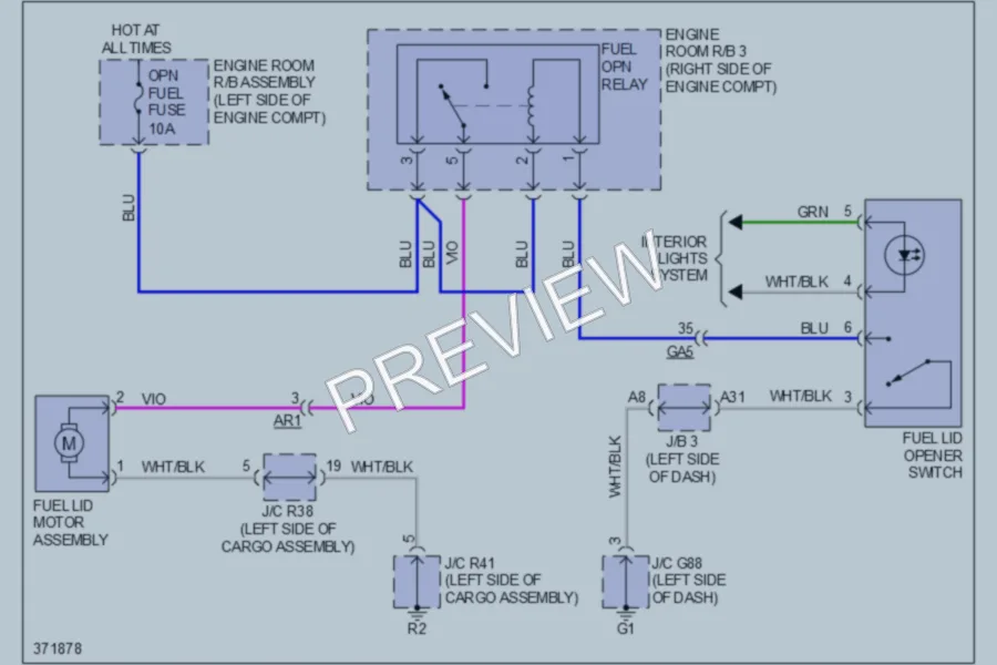 2013 Lexus GX460 Trunk Tailgate Fuel Door wiring diagram preview