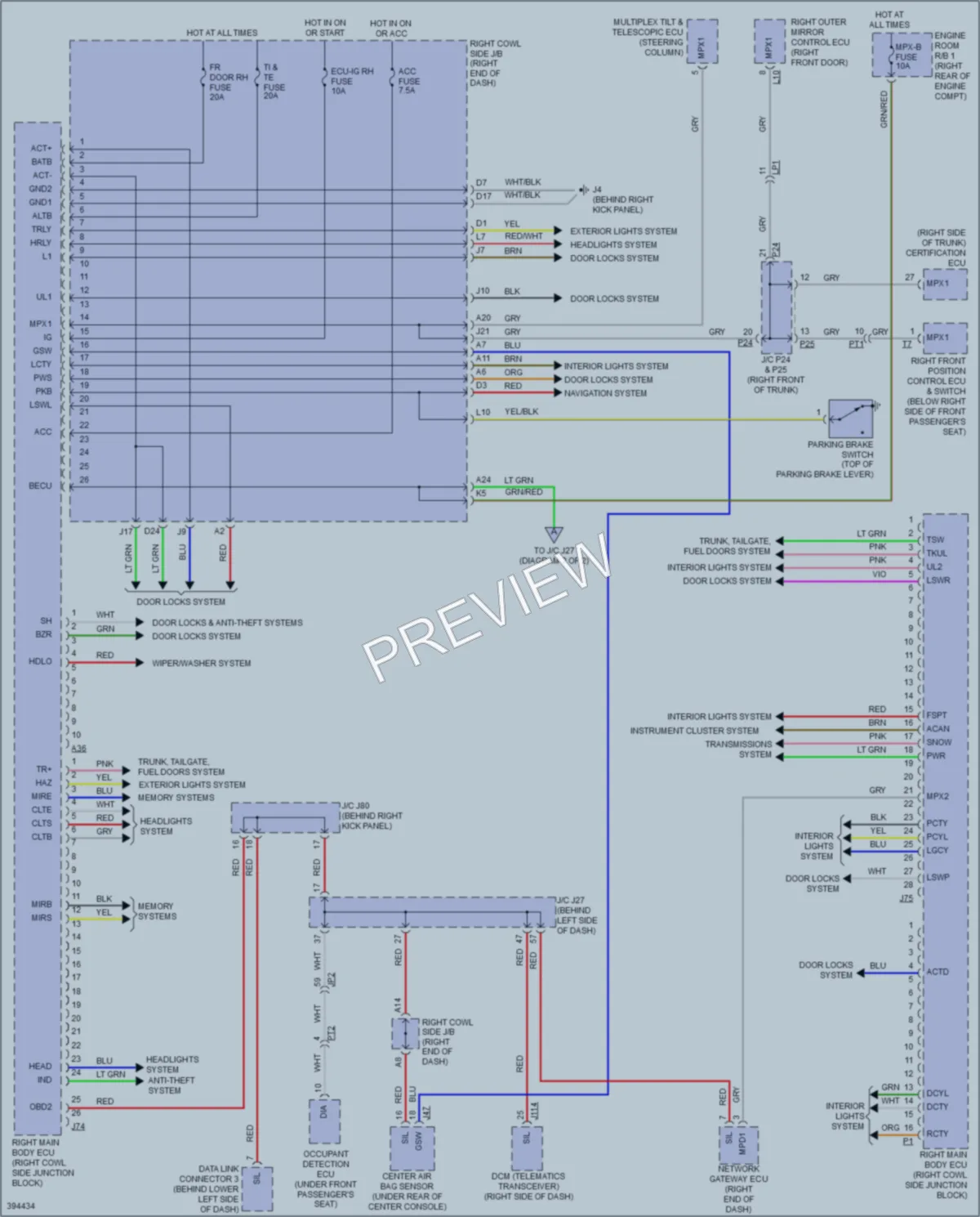 2013 Lexus ISF Body Control Modules wiring diagram preview