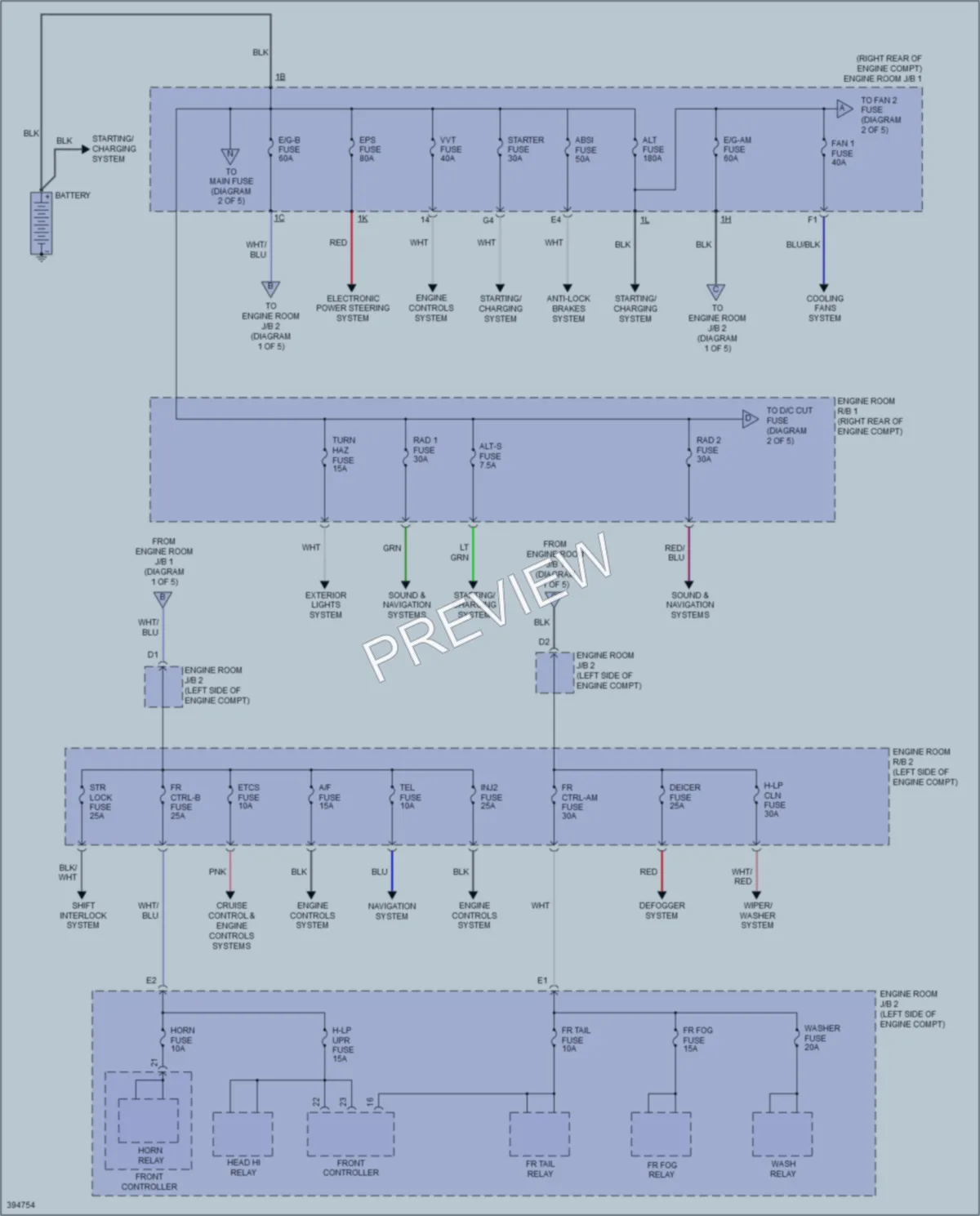 2013 Lexus ISF Power Distribution wiring diagram preview