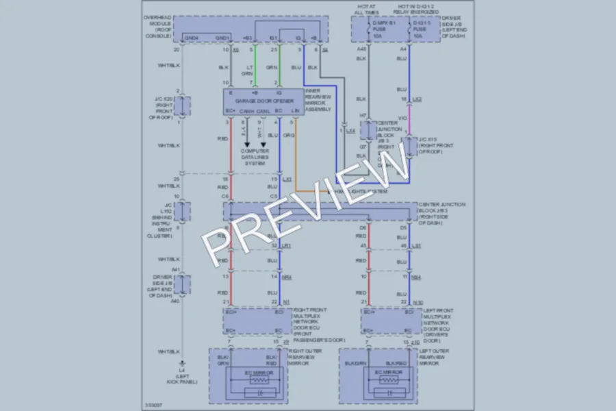 2013 Lexus LS600h Power Mirrors wiring diagram preview