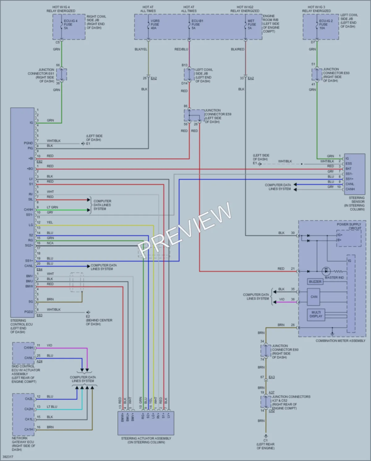 2013 Lexus LX570 Electronic Power Steering wiring diagram preview