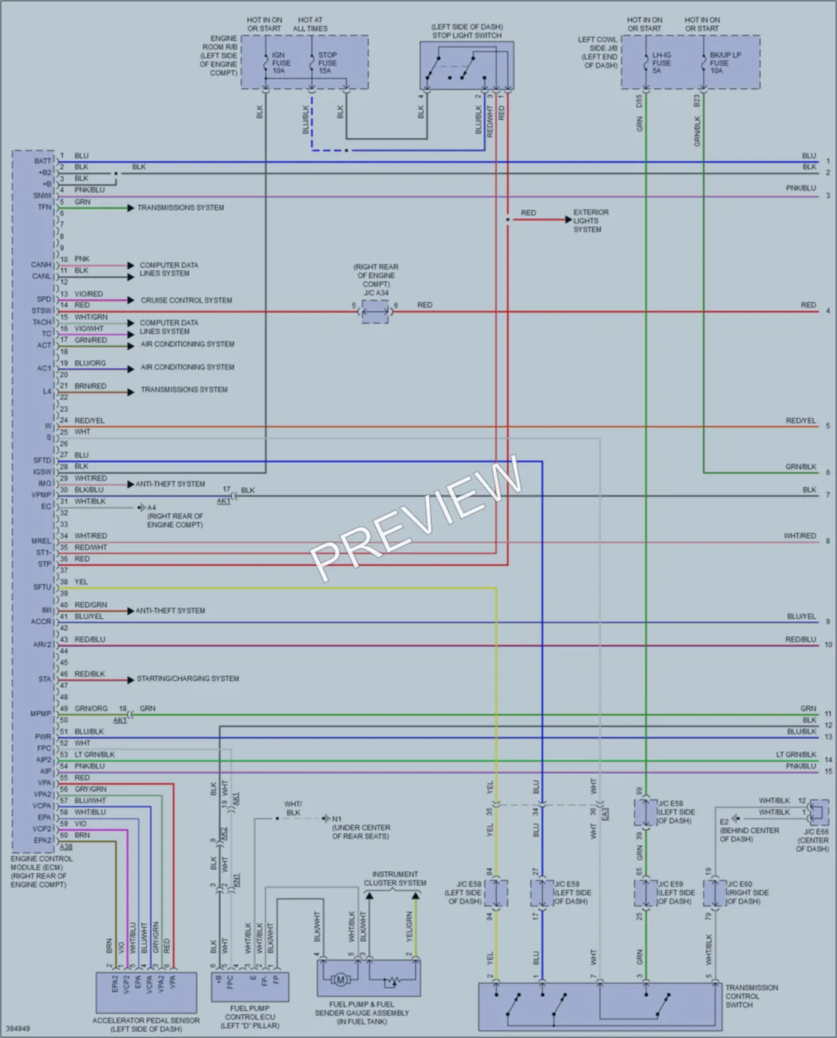 2013 Lexus LX570 Engine Performance wiring diagram preview
