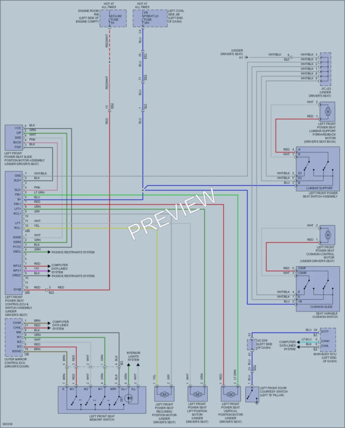 2013 Lexus LX570 Memory Systems wiring diagram preview
