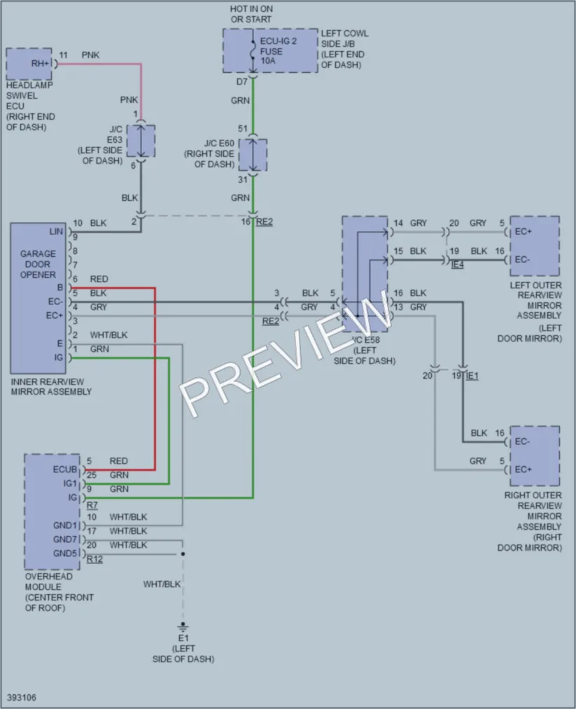 2013 Lexus LX570 Power Mirrors wiring diagram preview
