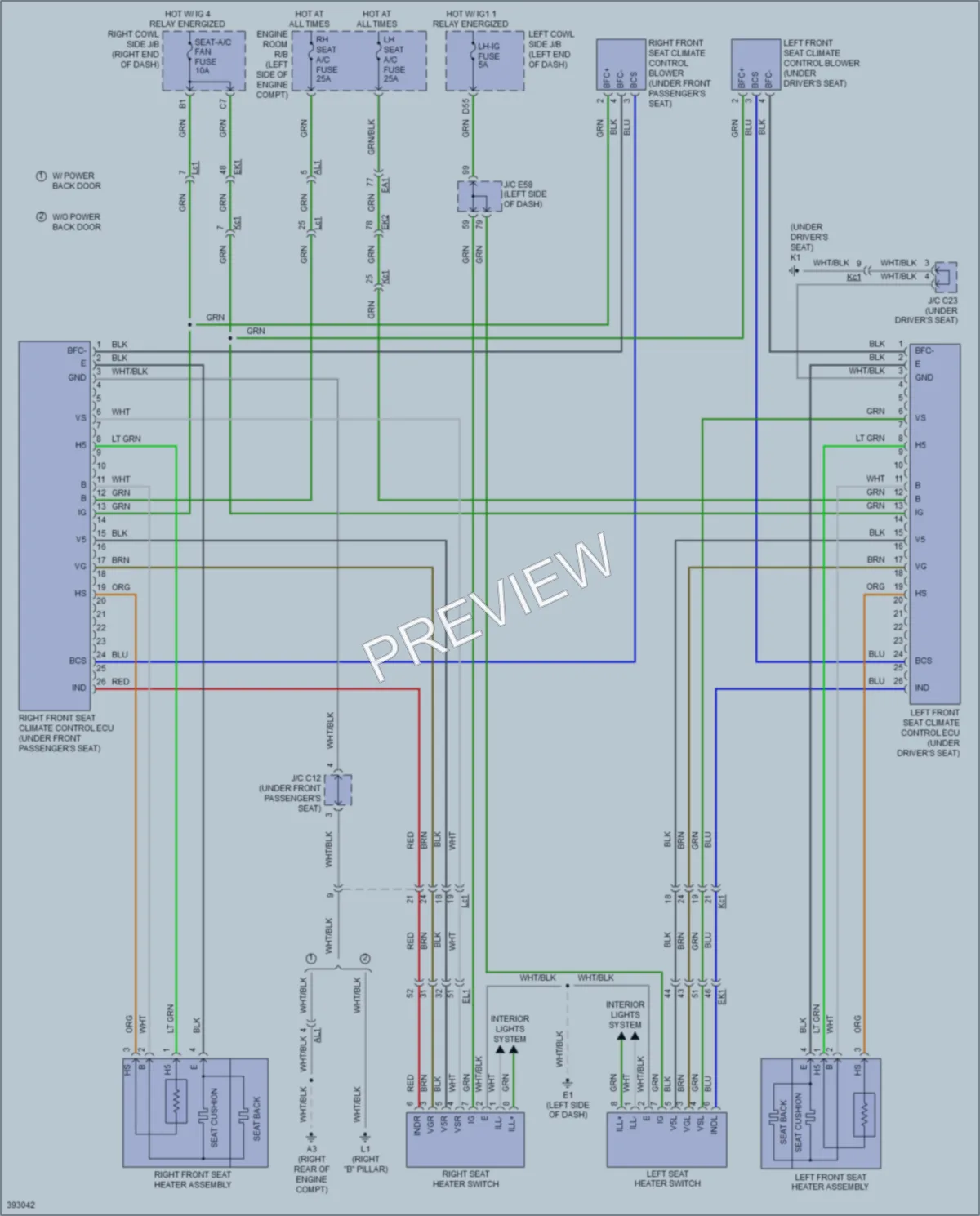 2013 Lexus LX570 Power Seats wiring diagram preview