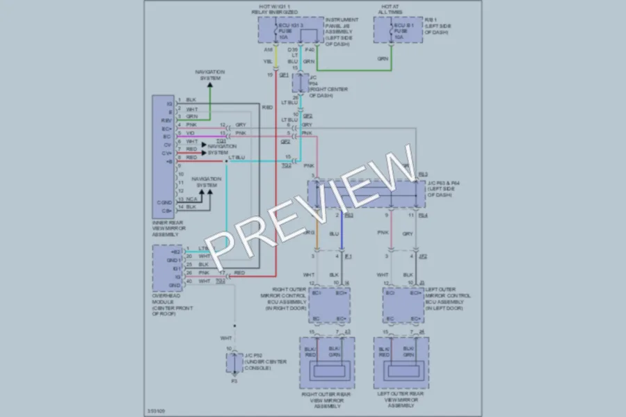 2013 Lexus RX350 Power Mirrors wiring diagram preview