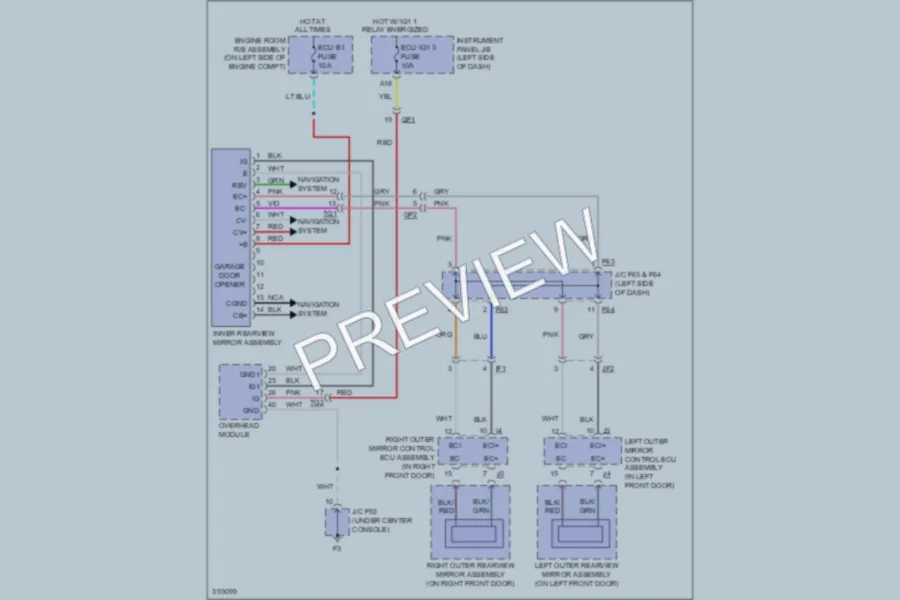 2013 Lexus RX450h Power Mirrors wiring diagram preview