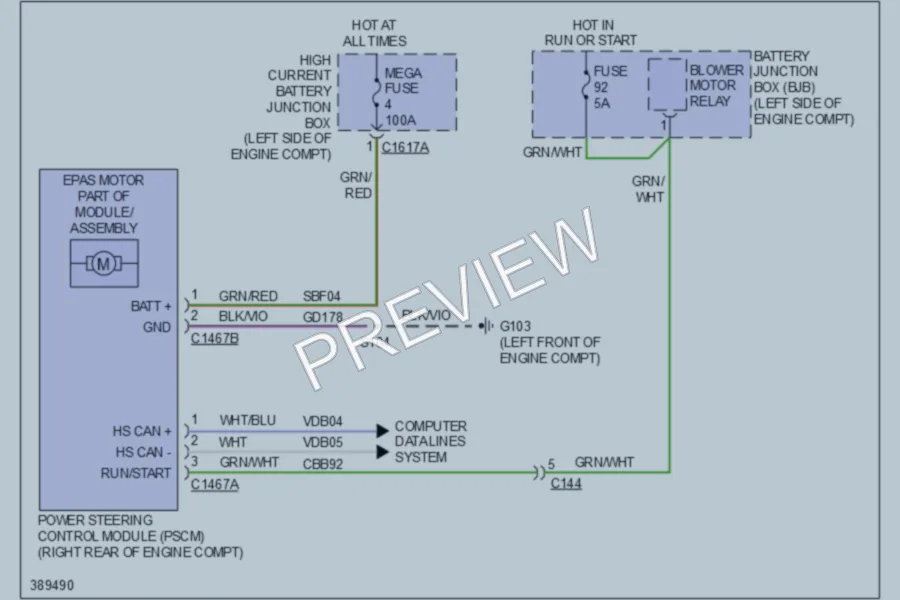 2013 Lincoln MKT Electronic Power Steering wiring diagram preview