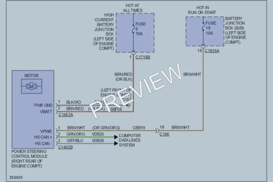 2013 Lincoln MKZ Electronic Power Steering wiring diagram preview