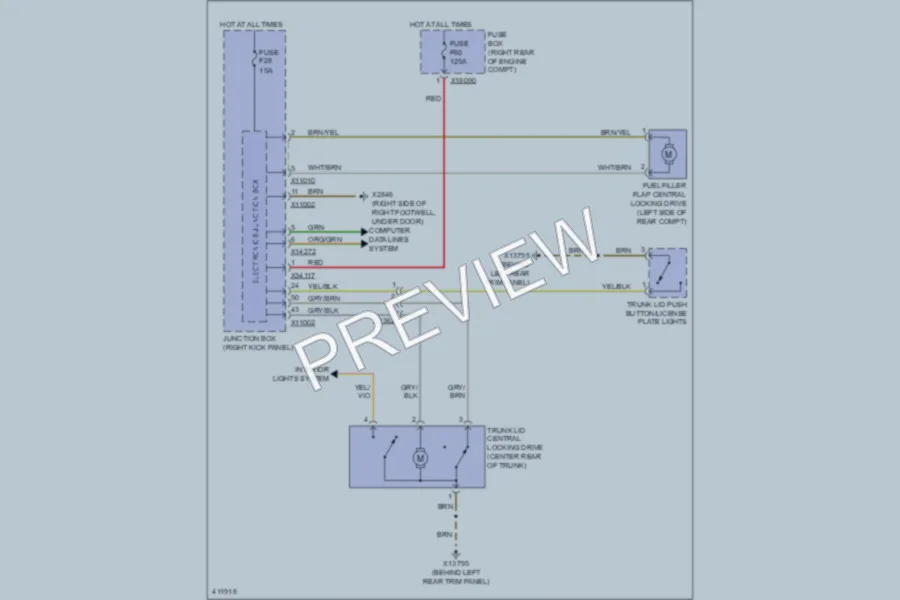 2013 MINI CooperPaceman Trunk Tailgate Fuel Door wiring diagram preview