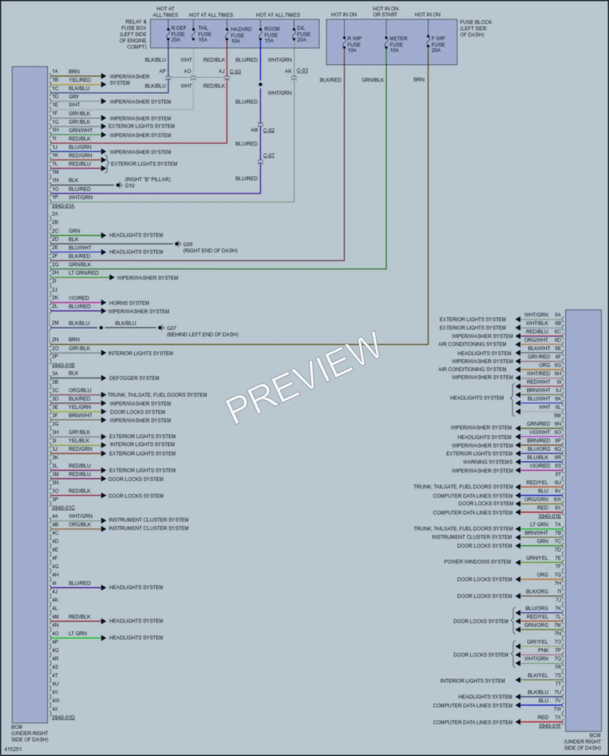 2013 Mazda 2 Body Control Modules wiring diagram preview