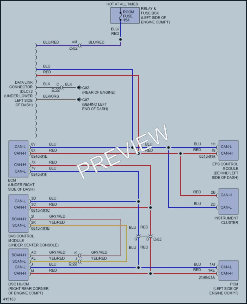2013 Mazda 2 Computer Data Lines wiring diagram preview