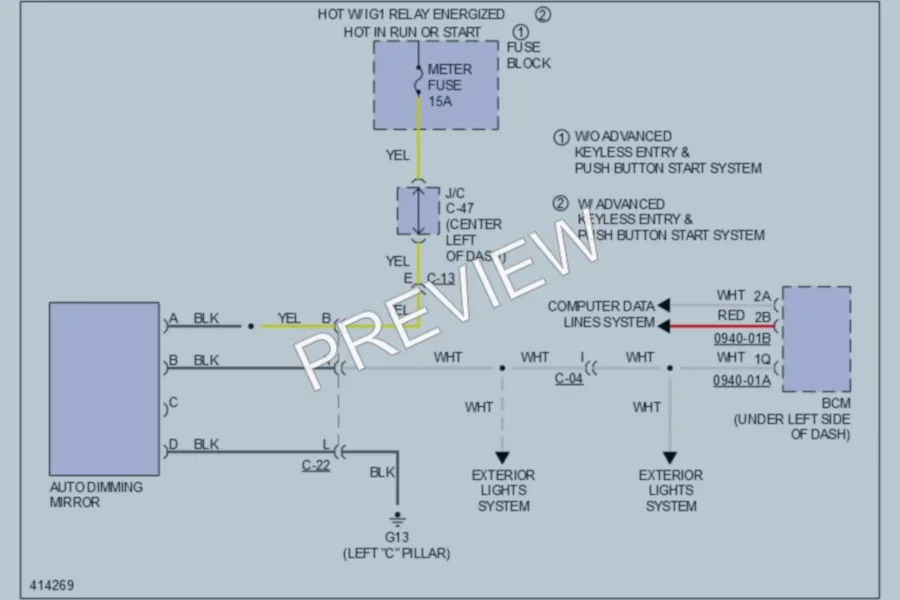 2013 Mazda 3 Power Mirrors wiring diagram preview