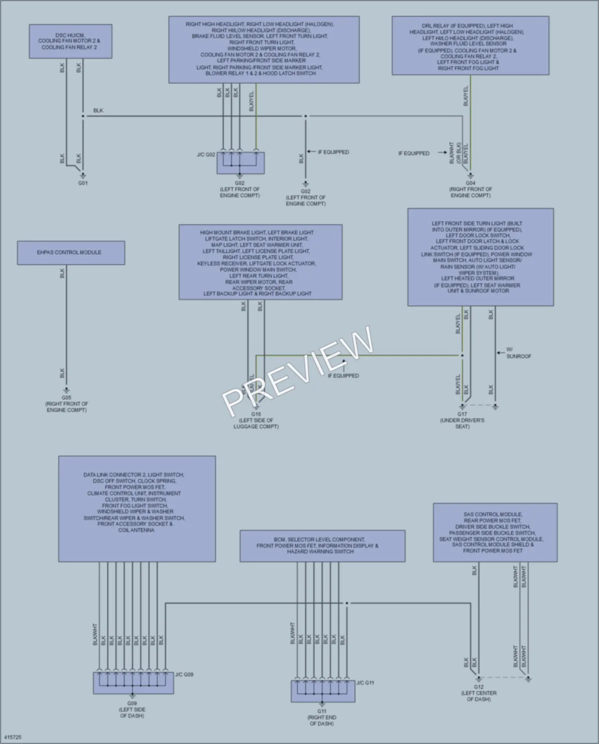2013 Mazda 5 Ground Distribution wiring diagram preview