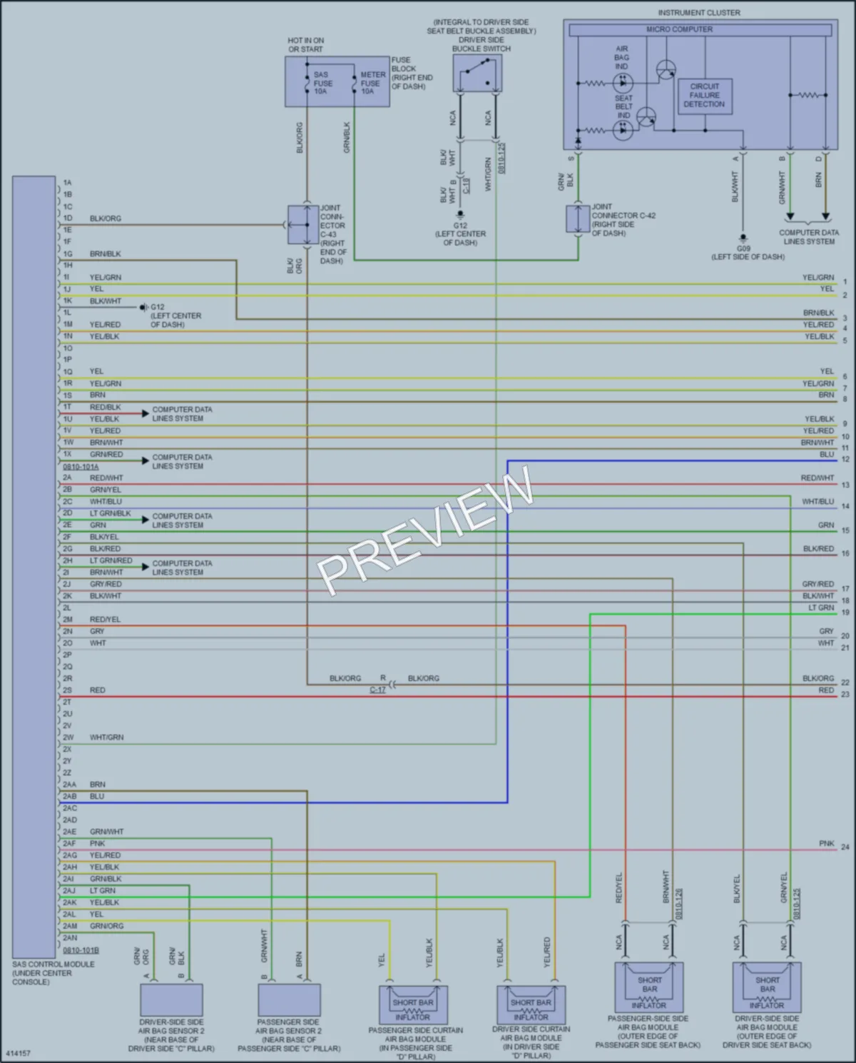 2013 Mazda 5 Supplemental Restraints wiring diagram preview