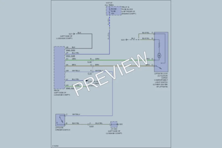 2013 Mazda CX5 Trunk Tailgate Fuel Door wiring diagram preview