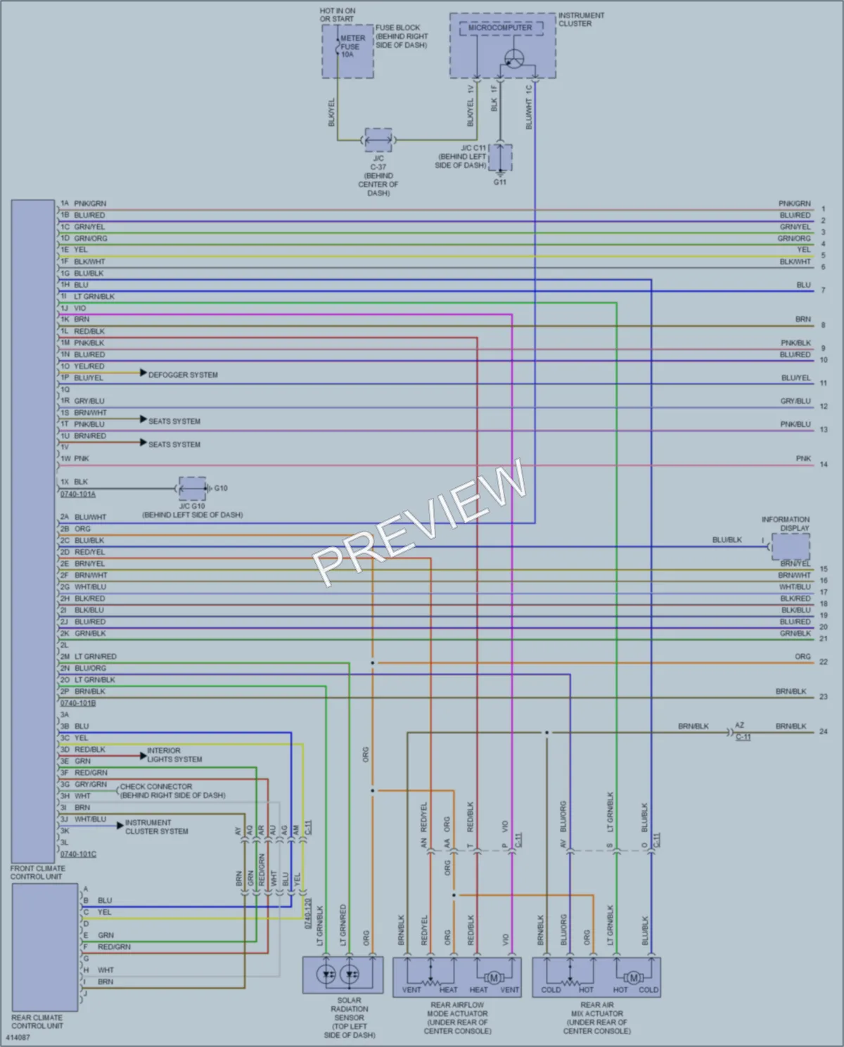 2013 Mazda CX9 Air Conditioning wiring diagram preview