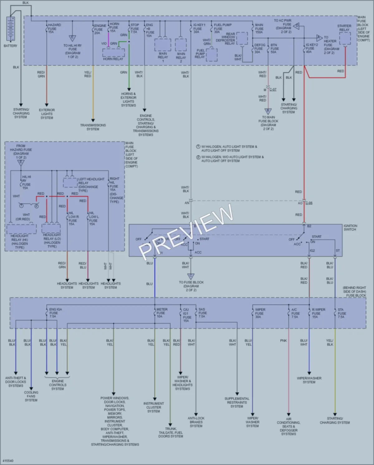 2013 Mazda CX9 Power Distribution wiring diagram preview