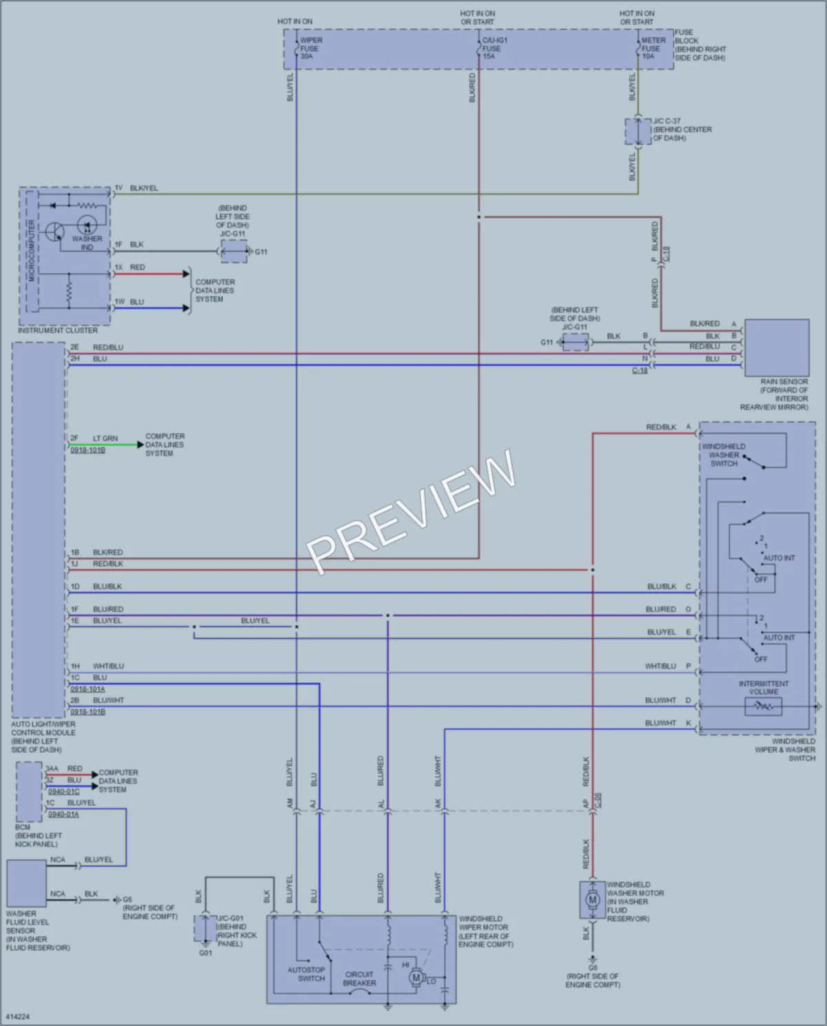 2013 Mazda CX9 Wiper Washer wiring diagram preview