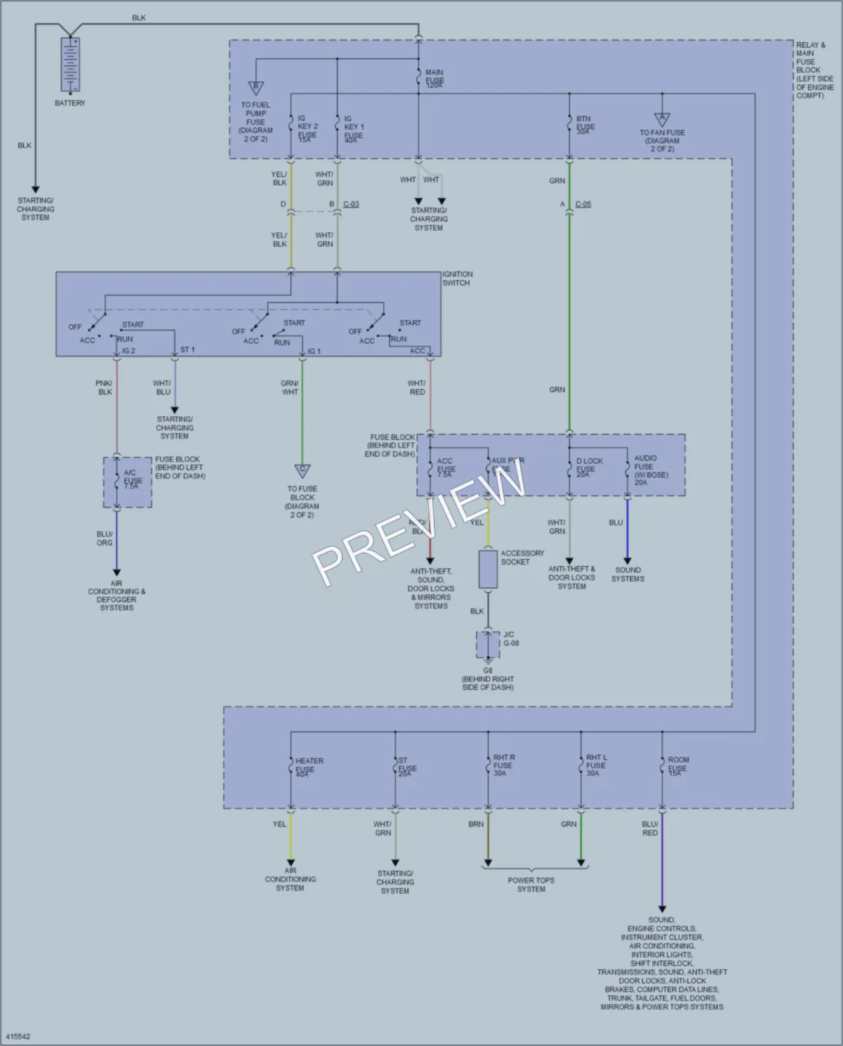 2013 Mazda MX5Miata Power Distribution wiring diagram preview