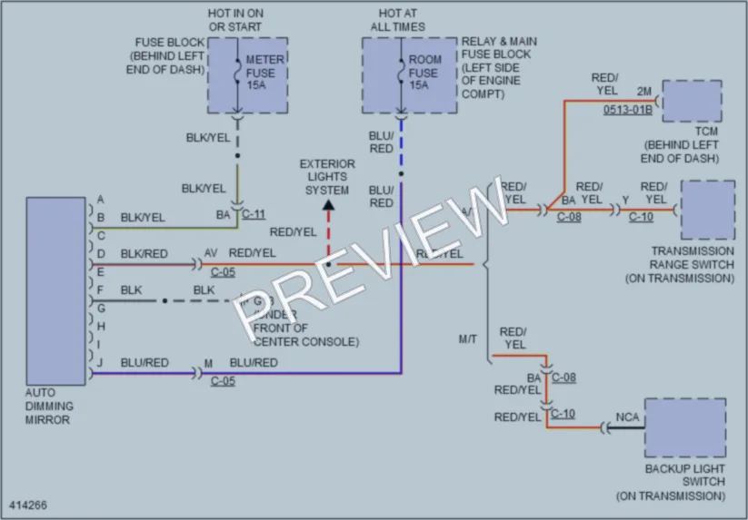 2013 Mazda MX5Miata Power Mirrors wiring diagram preview