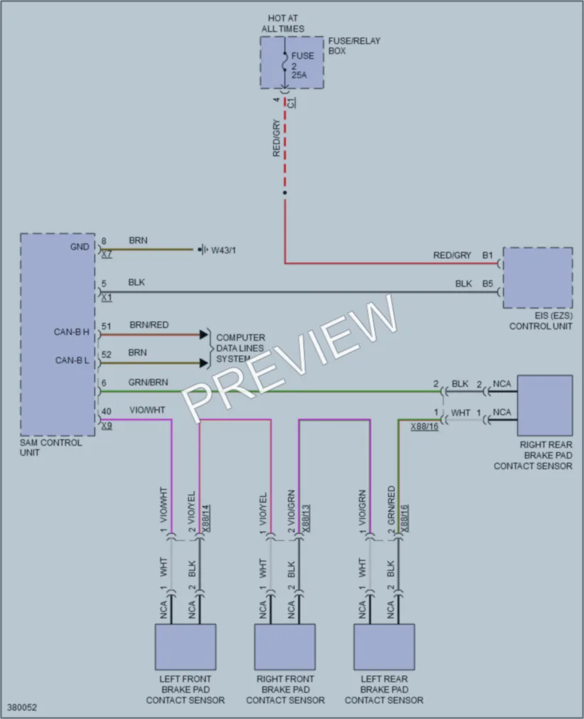 2013 MercedesBenz 2500Sprinter Warning Systems wiring diagram preview