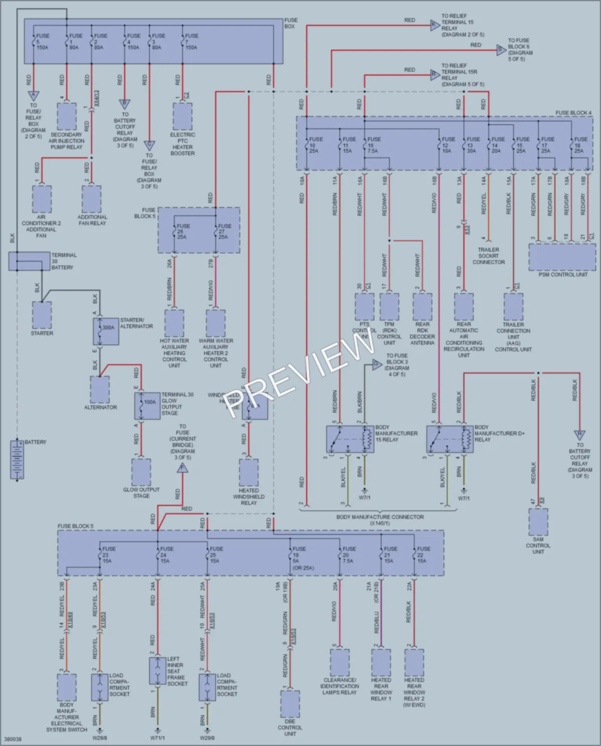 2013 MercedesBenz 3500Sprinter Power Distribution wiring diagram preview
