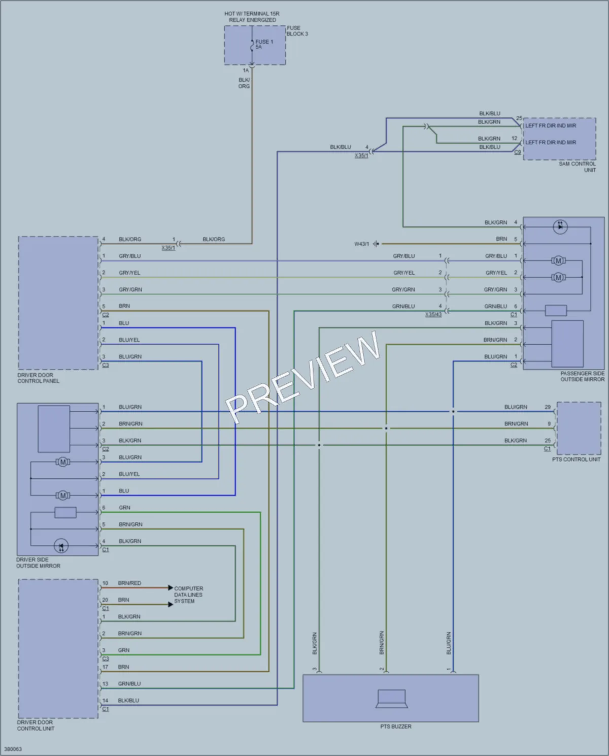 2013 MercedesBenz 3500Sprinter Power Mirrors wiring diagram preview