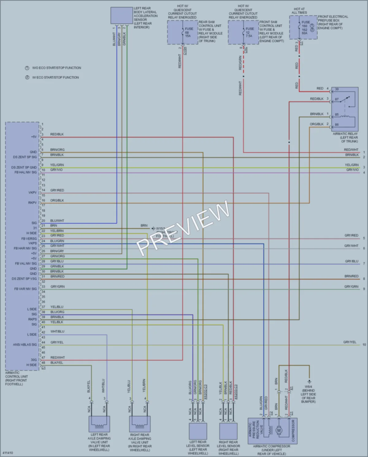 2013 MercedesBenz CLS550 Electronic Suspension wiring diagram preview