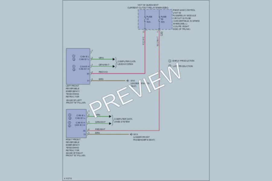 2013 MercedesBenz E350 Supplemental Restraints wiring diagram preview